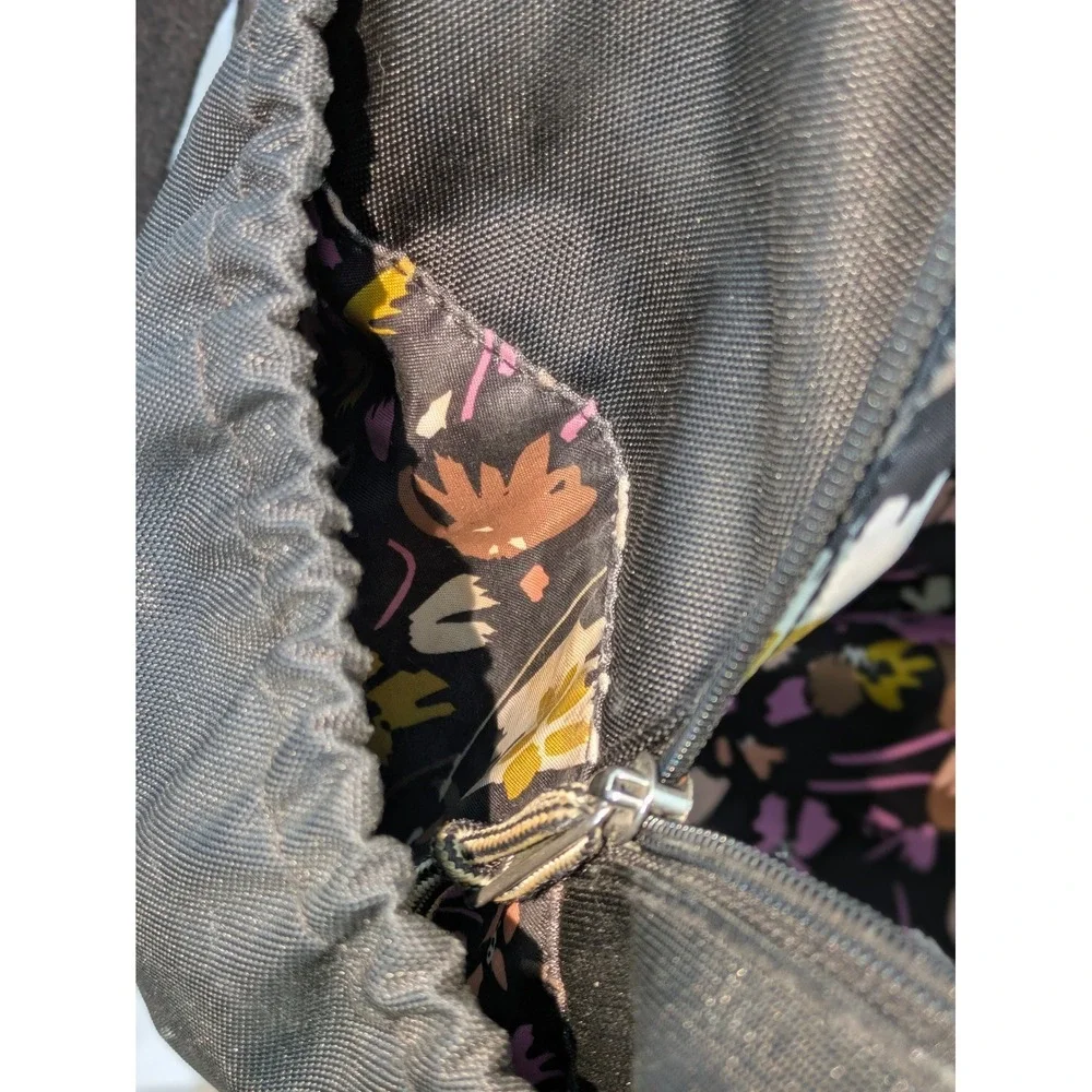 Vera Bradley Black Backpack Floral Lining Laptop Travel School Book Bag 17